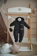 Дитячий комбінезон для дитини Panda 74 см Осінньо-весняний комбінезон від 6 до 12 міс Чорний (PdK1) - зображення 5