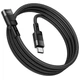 Переходник Hoco U107 Type-C male to Type-C female USB2.0 (1.2m) Black - изображение 3