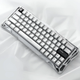 Ігрова дротова магнітна клавіатура GravaStar Mercury V60 Pro Deluxe Edition / Magnetic GravaStar UFO Switch / with Keycap Set / Chrome Silver - зображення 2