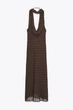 Довга сукня в горох з хусткою Zara 3067/232 M Коричнева (03067232700М) - изображение 6