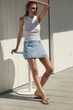 Джинсова спідниця-шорти на запах Zara 1416/023 XXS/32 Блакитні (0141602340632) - зображення 3