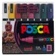 Набір маркерів художніх UNI POSCA Dark Color 8кол. PC-5M DARK COLOR 8C (1,8-2,5мм) / PC-5M DARK COLOR 8C/ - зображення 2