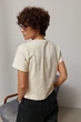 Однотонная трикотажная футболка цвет бежевый размер ONE SIZE FL_003003 - изображение 2