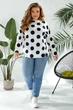 Свитшот женский в горох молочный 257R332 AGER 3XL-4XL - изображение 2