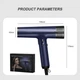 Профессиональный фен IPARAH P-390B BLUE, 4 уровня обдува, 4 уровня температуры, 110000RPM, 1500-1700W - изображение 8