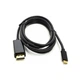 Кабель мультимедійний USB-C для DisplayPort M 1.8m Thunderbolt 3 4K PowerPlant - зображення 1