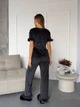 Жіночий домашній костюм з рюшами (футболка+штани) Uaclothes 46-48 Чорний (like36849-172761350) - изображение 8