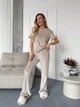 Жіночий домашній костюм з рюшами (футболка+штани) Uaclothes 46-48 Бежевий (like36847-172741350) - изображение 1