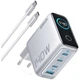 Зарядний пристрій Anker Laptop GaN 140W 3xUSB-C PD3.1 + USB-A + display + cable Silver (B2697G41) - зображення 1