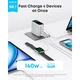 Зарядний пристрій Anker Laptop GaN 140W 3xUSB-C PD3.1 + USB-A + display + cable Silver (B2697G41) - зображення 2