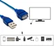 Подовжувач USB 0.3m синій для комп'ютерів та мобільних пристроїв заряджання та передача даних - зображення 2