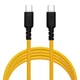 Силиконовый кабель USB C на C 100W PD для быстрой зарядки телефона и планшета желтый 2 метра 3 А - изображение 7