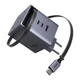 Мережевий зарядний пристрій Ugreen Nexode Pro X616 GaN 100W з висувним кабелем Type-C 0.75 м, 2xUSB-C, USB-A Сірий (65828) - зображення 1