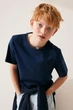 Футболка H&M базова для хлопчика 10-12 зріст 146-152 темно-синя - зображення 4