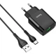 Зарядний пристрій HOCO C72Q Glorious USB QC3.0 + cable USB to USB-C 18W Black (6931474732545) - зображення 1