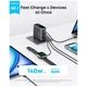 Зарядний пристрій Anker Laptop GaN 140W 3xUSB-C PD3.1 + USB-A + display + cable Black (B2697GZ1) ANKER B2697GZ1 970236 - зображення 2