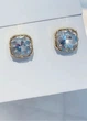 Серьги гвоздики женские с квадратным белым камнем Fashion Jewelry Золотистые 18918 - изображение 6