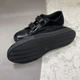 Кожаные кеды LC Kids на липучках для подростка черные 38 (403-6-2) - изображение 4