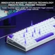Магнітна Ігрова AULA HERO 84 HE Біла Клавіатура, 0.01mm, Rapid Trigger, 75%, 8K, RGB - зображення 3