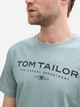 Футболка хлопковая длинная мужская Tom Tailor 1045773-27475 L Grey Mint с принтом (4068128252387) - изображение 4