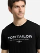 Футболка хлопковая длинная мужская Tom Tailor 1045773-29999 L Black с принтом (4069402779019) - изображение 4
