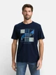 Футболка хлопковая длинная мужская Tom Tailor 1050134-10668 3XL Sky Captain Blue с принтом (4069403120780) - изображение 1