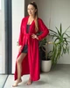 Женский велюровый халат макси Красный Maybel 2XL/3XL 222 (4076_3) - изображение 1