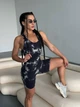Женский спортивный комбинезон короткий мраморный M - изображение 3