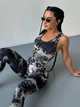 Женский спортивный комбинезон с леггинсами мраморный S - изображение 4