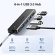 USB-хаб UGREEN 4-Port USB 3.0 Hub 0.15m (UGR-25851) (19716) - зображення 3