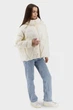 Жіночий прямий пуховик casual з качиним пухом та капюшоном Basic (молочний, L), 116909, 116854 - изображение 3