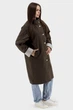 Жіночий casual плащ сезону осінь-весна з качиним пухом Basic (коричневий, L), 116900, 116841 - изображение 3