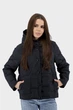 Жіночий тонкий пуховик casual з капюшоном і поліестр підкладкою Basic (чорний, M), 116921, 116855 - изображение 2