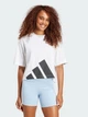 Футболка хлопковая оверсайз короткая женская Adidas W Bl Sj Bf T JG8737 L White/Black (4067902942452) - изображение 1