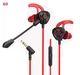Ігрові навушники з мікрофоном і регулятором гучності, PC Gamer Earphones G9 Black-Red - зображення 1