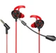 Ігрові навушники з мікрофоном і регулятором гучності, PC Gamer Earphones G9 Black-Red - зображення 2