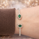 Браслет Квадрат-Крапля Silver-Green - зображення 2