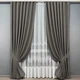 Комплект штор VR-Textil рогожка премиум TERRA LUXE 200х270 2шт и Тюль 500х270 1856ш-1704т Темно-серый с белым 71-110/6 - изображение 1