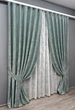 Комплект штор VR-Textil Жаккард Мармур 100х270 2шт и Тюль 300х270 1148ш-1400т Бирюзово-серый с белым 71-118/1 - изображение 2