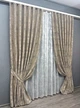 Комплект штор VR-Textil Жаккард Мрамор 150х270 2шт и Тюль 600х270 1144ш-1400т Кофейно-серый с белым 71-117/5 - изображение 2
