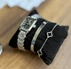 Подарунковий набір прикрас в Кробці GONCHAR & CO. Silver «Black Classic» Картьє, Клевер 2шт браслети + годинник, медсплав 77-730 - зображення 5