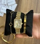 Подарунковий набір прикрас в Кробці GONCHAR & CO. Gold white “Картьє” 2шт браслети + годинник, медзолото 77-721 - зображення 5