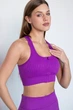 Женский спортивный топ на молнии Giulia Flex top "Zip-Up Active" 336 L Violet-dark purple, маломерная модель, топ в рубчик из микрофибры, для тренировок, для фитнеса - изображение 5