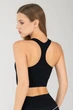 Женский спортивный топ на молнии Giulia Flex top "Zip-Up Active" 336 S Black, маломерная модель, топ в рубчик из микрофибры, для тренировок, для фитнеса - изображение 3