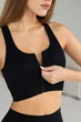 Женский спортивный топ на молнии Giulia Flex top "Zip-Up Active" 336 S Black, маломерная модель, топ в рубчик из микрофибры, для тренировок, для фитнеса - изображение 4