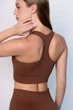 Женский спортивный топ на молнии Giulia Flex top "Zip-Up Active" 336 S Brown-coffee, маломерная модель, топ в рубчик из микрофибры, для тренировок, для фитнеса - изображение 3