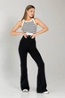 Женский бесшовный кроп-топ в полоску Giulia Flex top "Strip" BX07 L Multicolor-white/black, кроп топ в рубчик, из микрофибры, повседневный топ, для спорта - изображение 6