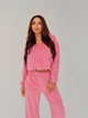 Жіночий велюровий костюм (топ+кофта+штани) Uaclothes 42-44 Рожевий (like36885-173121349) - зображення 4