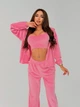 Жіночий велюровий костюм (топ+кофта+штани) Uaclothes 42-44 Рожевий (like36885-173121349) - зображення 6