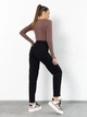 Джинсы mom с высокой талией зауженные классические с карманами в стиле casual ISSA PLUS WN20-728 29 черные (issa2007682789559) - изображение 3